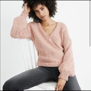 Madewell V-neck sweater w/balloon sleeve